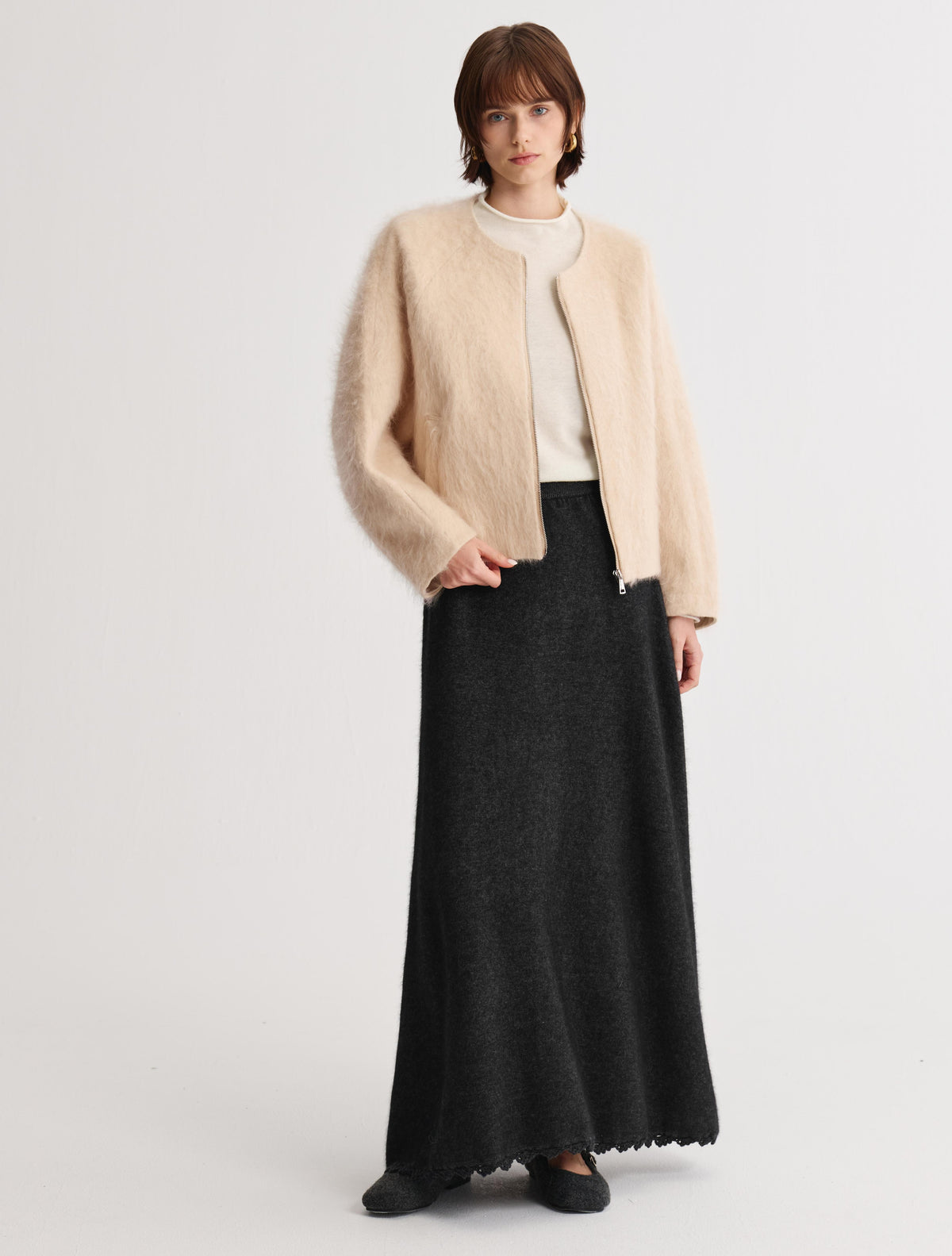 Scarf Zip Jacket