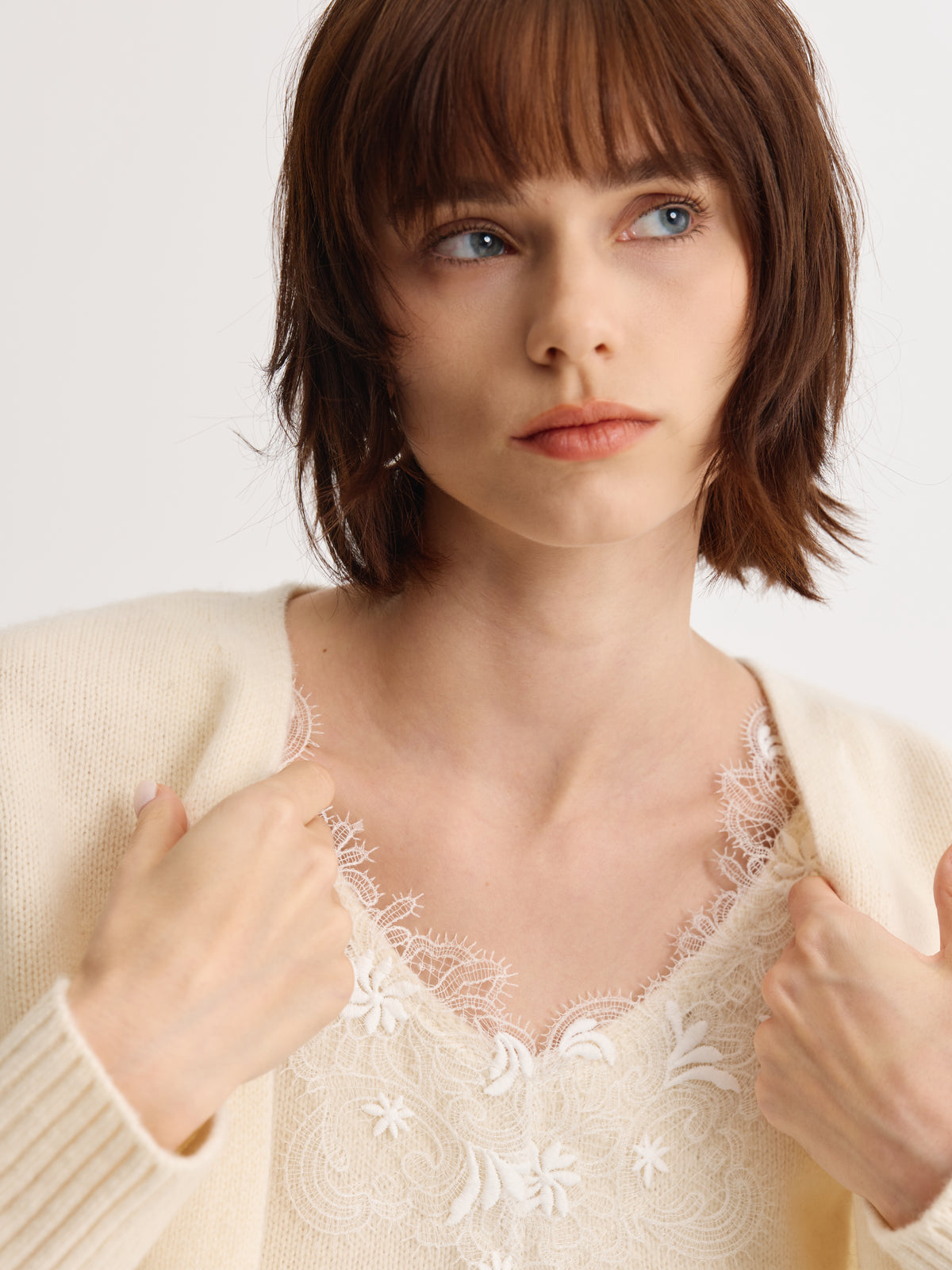 Lace Veil Knit Set