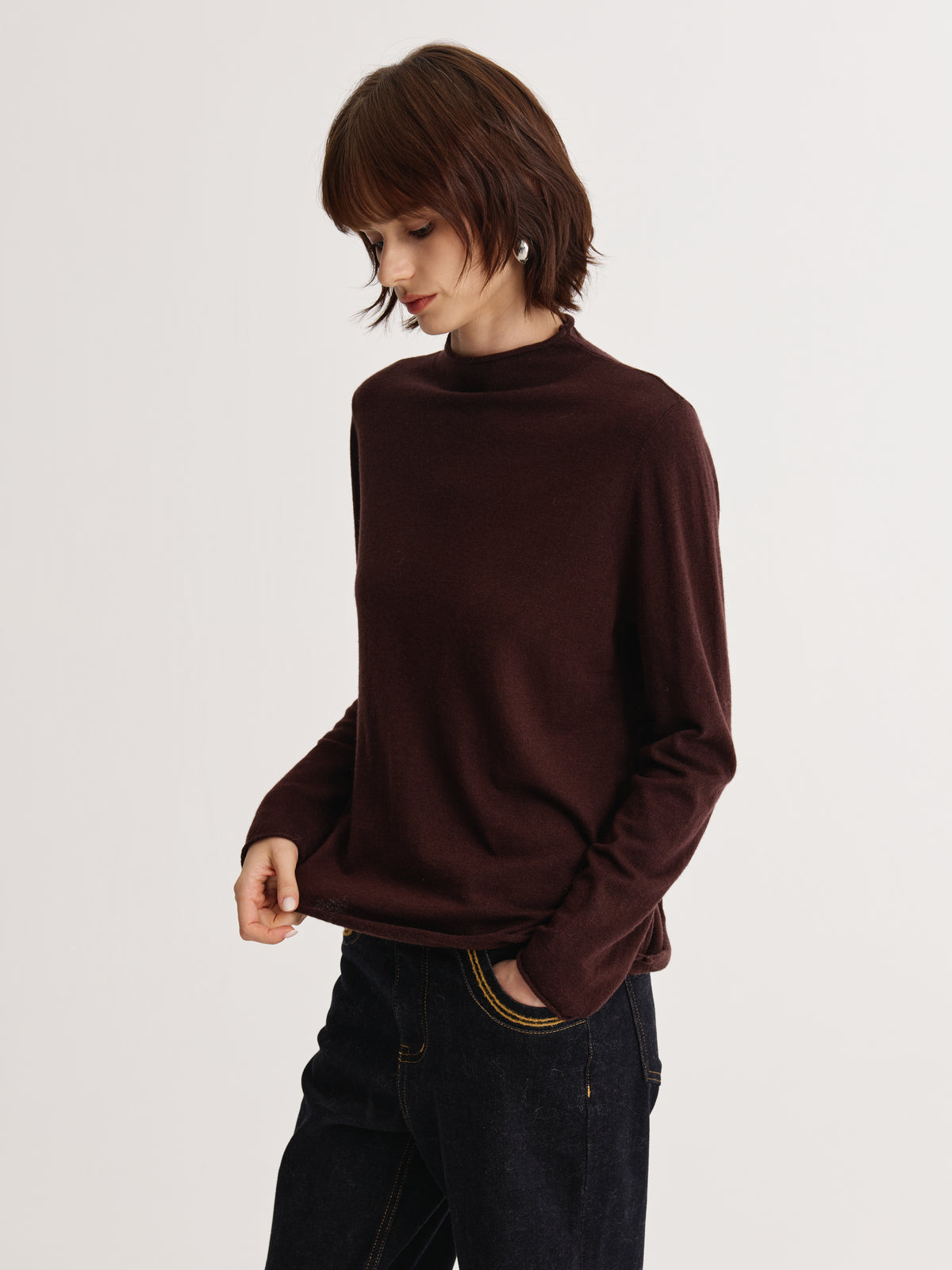 Wool Mock-Neck Top