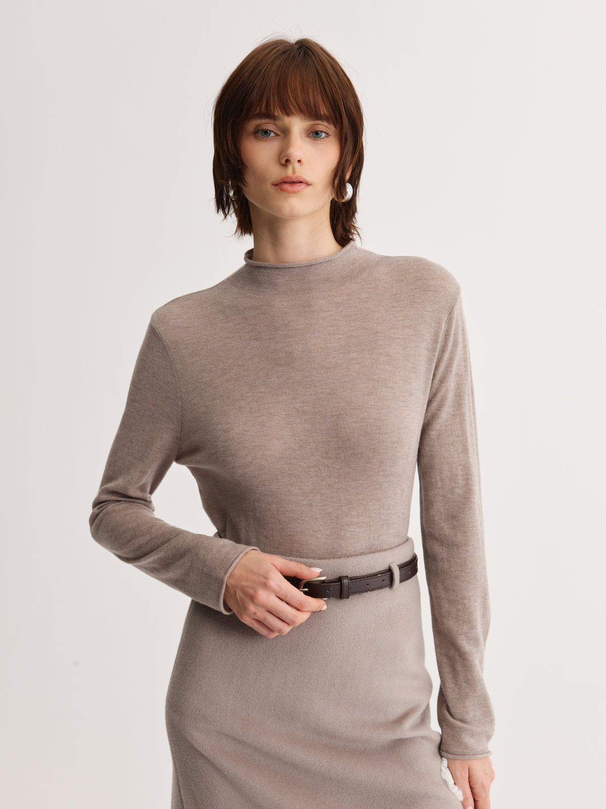 Wool Mock-Neck Top