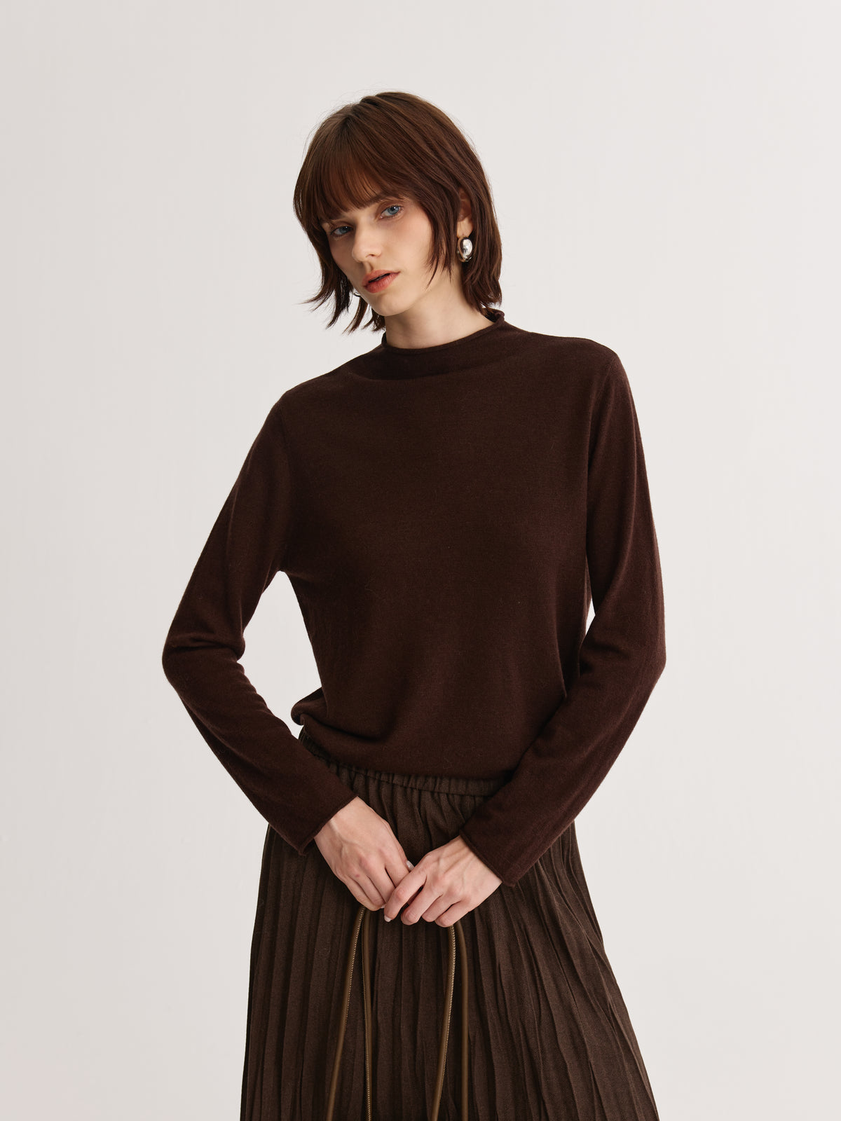 Wool Mock-Neck Top