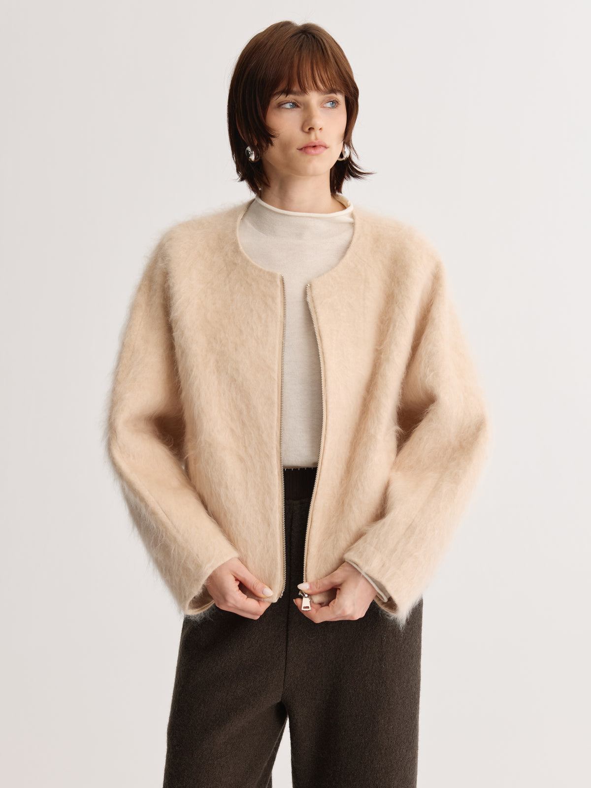 Scarf Zip Jacket