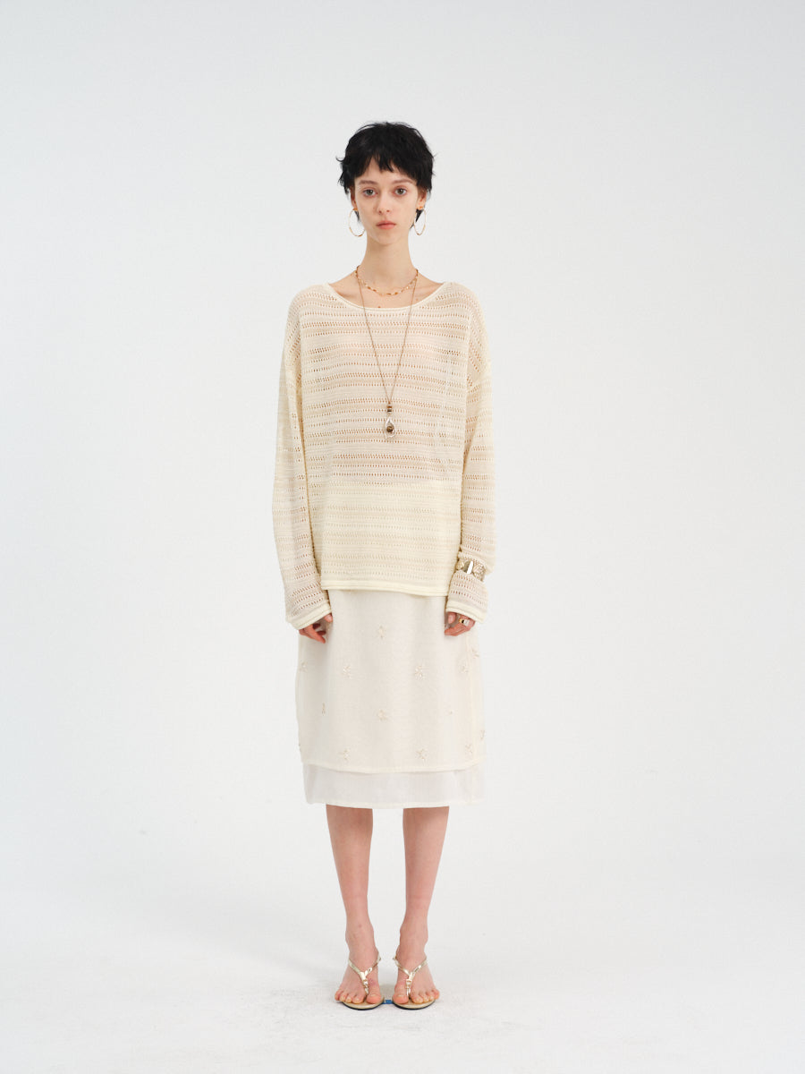 Aire Openwork Knit Top