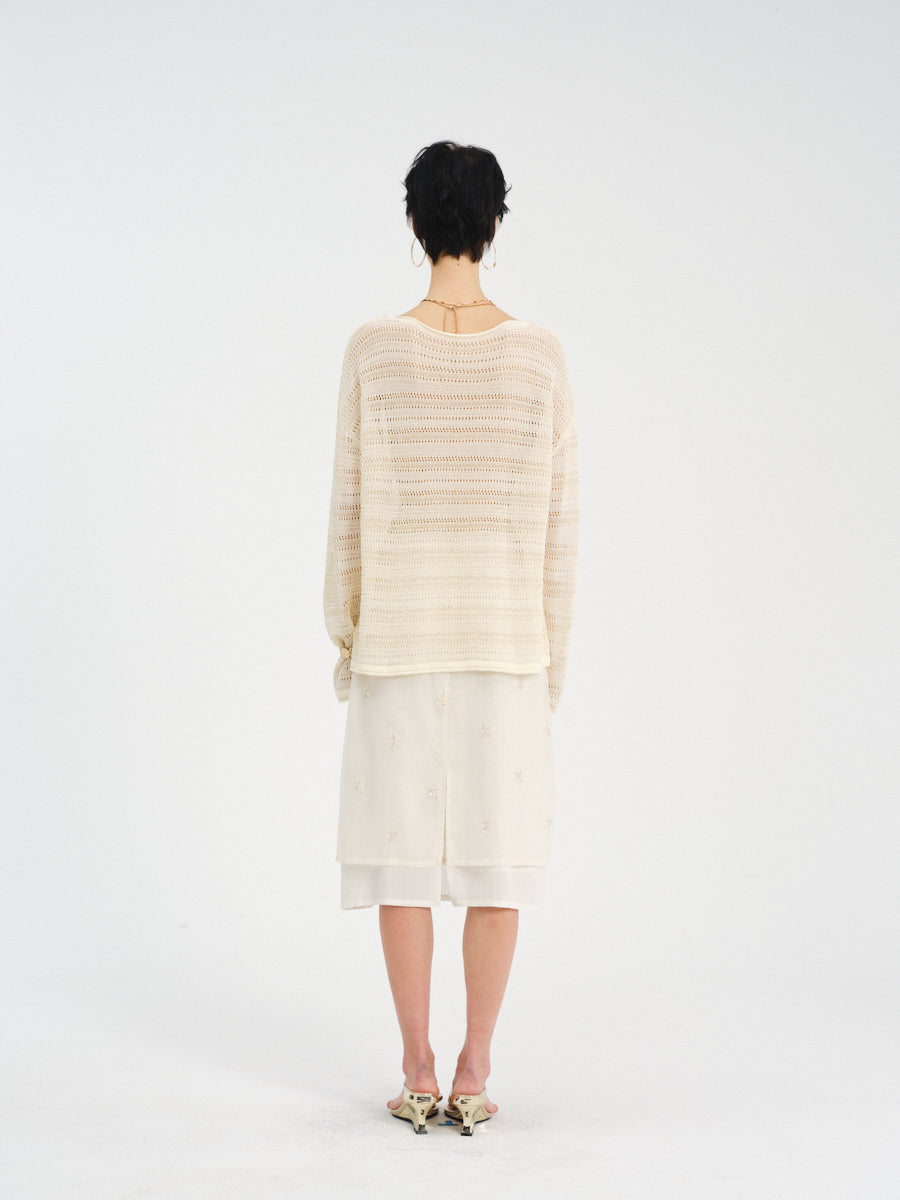 Aire Openwork Knit Top