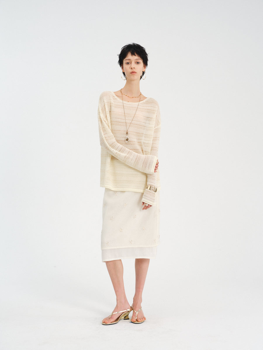 Aire Openwork Knit Top