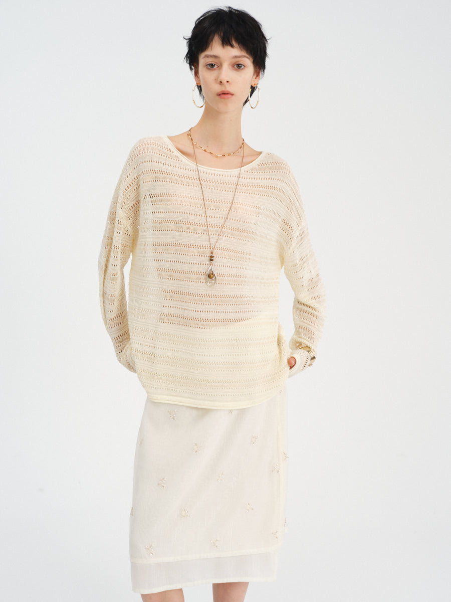 Aire Openwork Knit Top