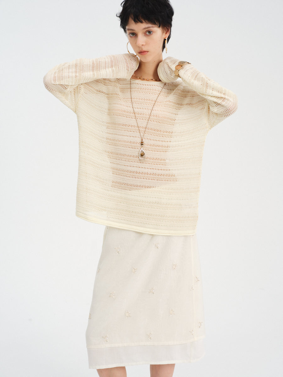 Aire Openwork Knit Top