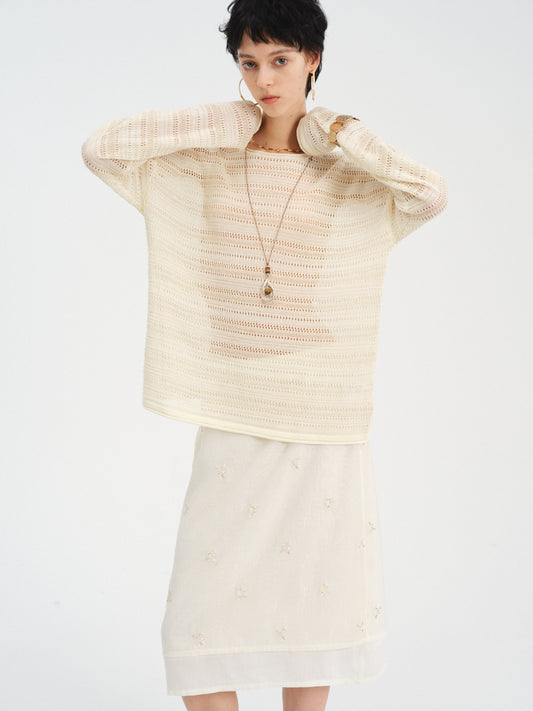 Aire Openwork Knit Top