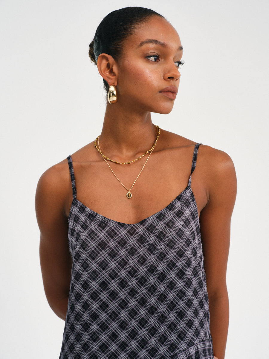 Plaid Flounce Top