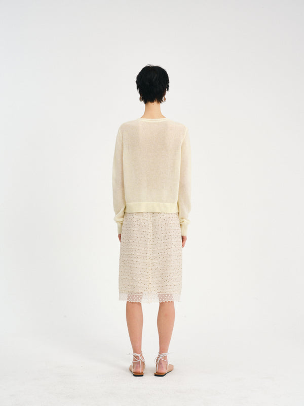 Almond Dot Lace Skirt