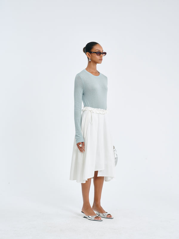 Asymmetric Pleated Skirt