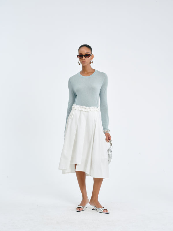 Asymmetric Pleated Skirt