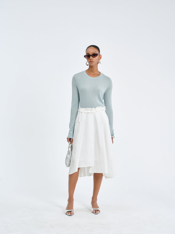 Asymmetric Pleated Skirt