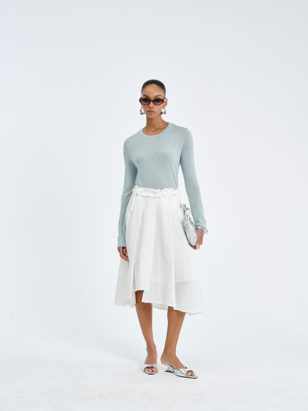 Asymmetric Pleated Skirt
