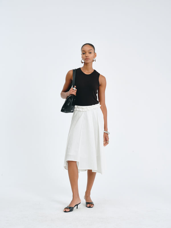 Asymmetric Pleated Skirt