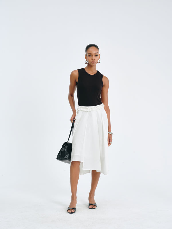 Asymmetric Pleated Skirt