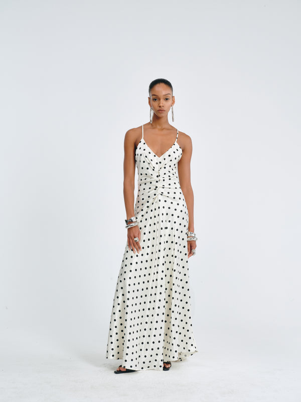 Vera Polka-Dot Maxi Dress