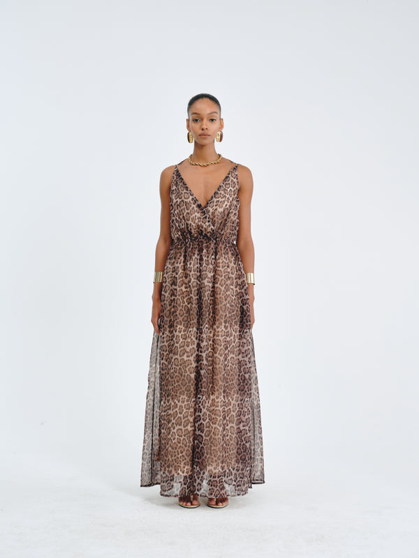 Leopard-Print Maxi Dress