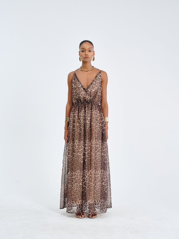 Leopard-Print Maxi Dress
