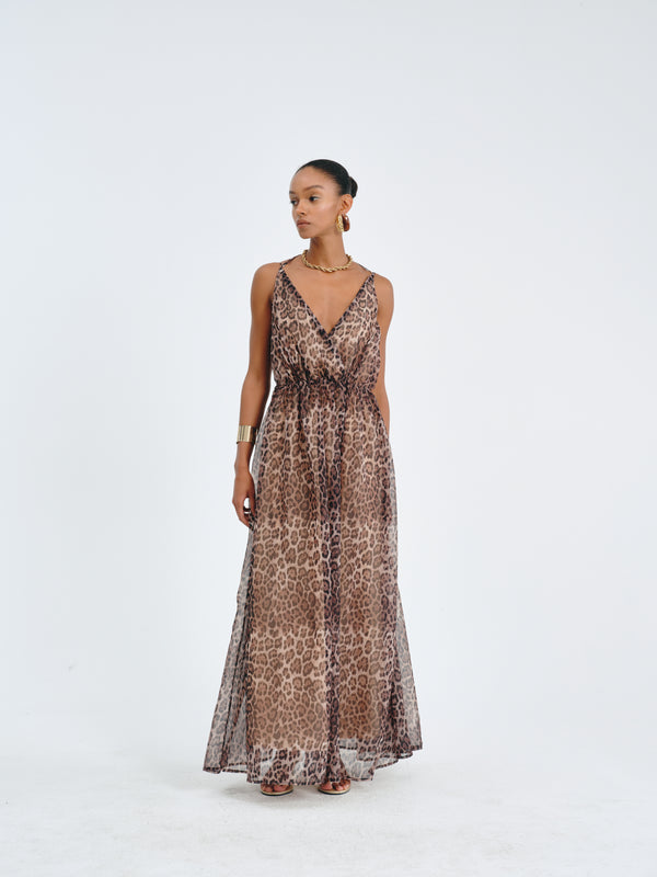 Leopard-Print Maxi Dress