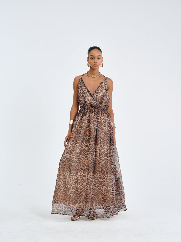 Leopard-Print Maxi Dress