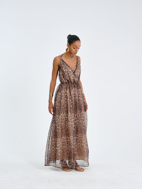 Leopard-Print Maxi Dress