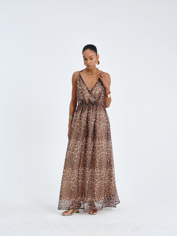 Leopard-Print Maxi Dress