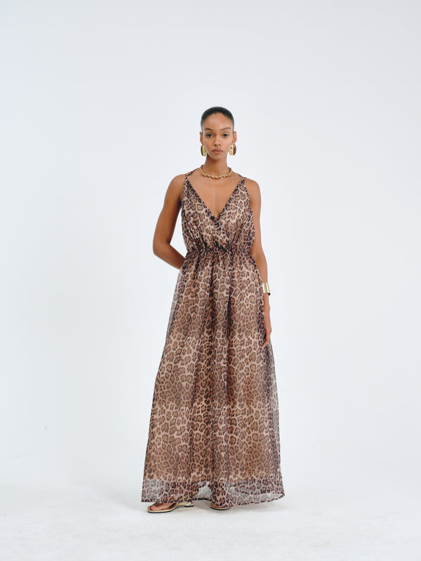 Leopard-Print Maxi Dress