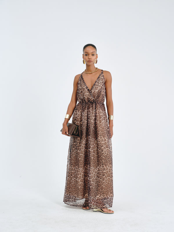 Leopard-Print Maxi Dress