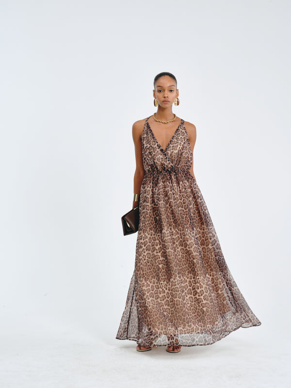 Leopard-Print Maxi Dress