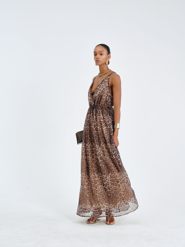 Leopard-Print Maxi Dress