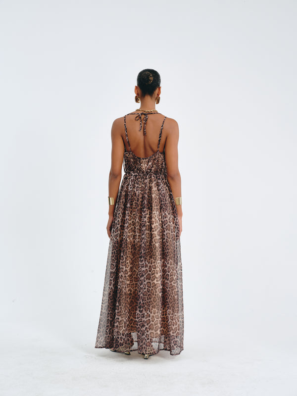 Leopard-Print Maxi Dress