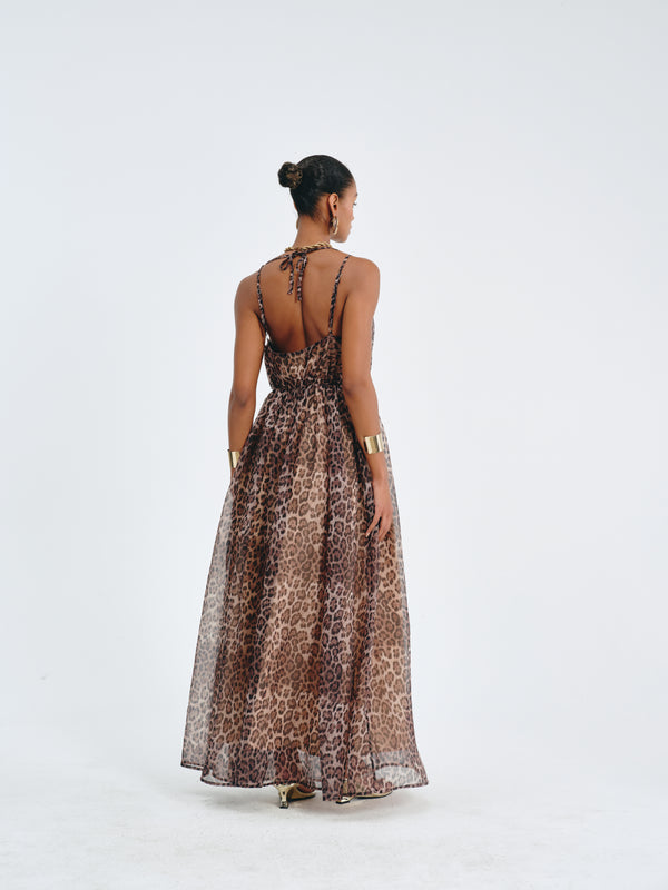 Leopard-Print Maxi Dress