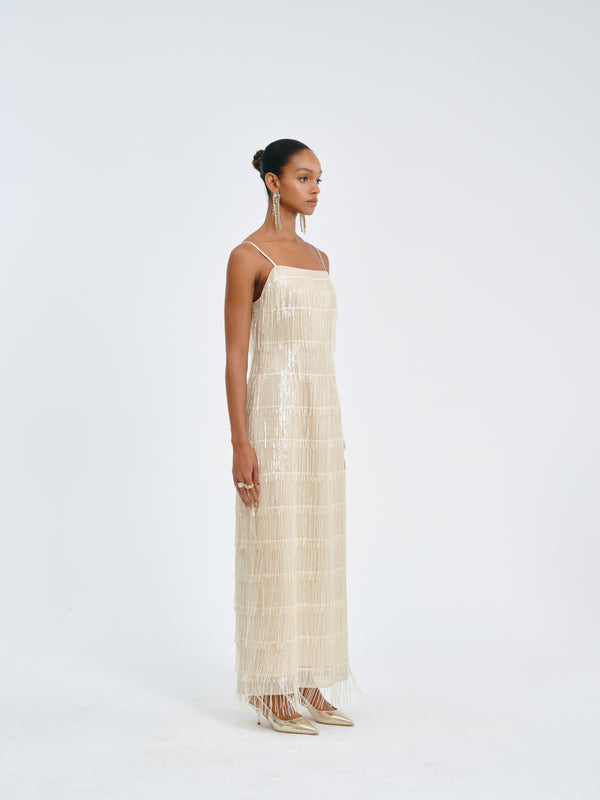 Luxe Fringed Sequin Dress
