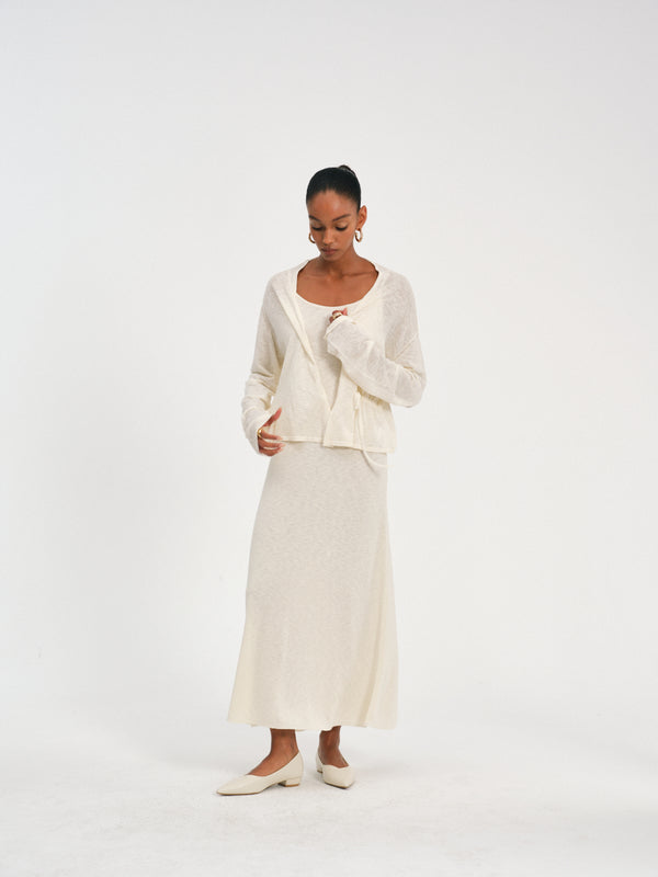 Tie-Waist Knit Cardigan