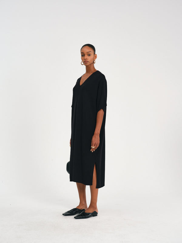 V-Neck Batwing Dress