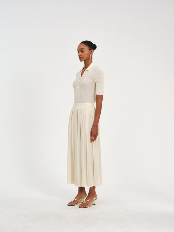 High-Waisted Pleated Skirt