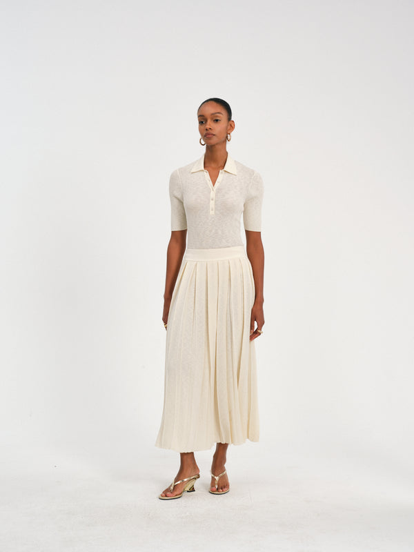 High-Waisted Pleated Skirt