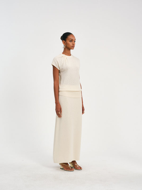 High-Waisted Knit Skirt