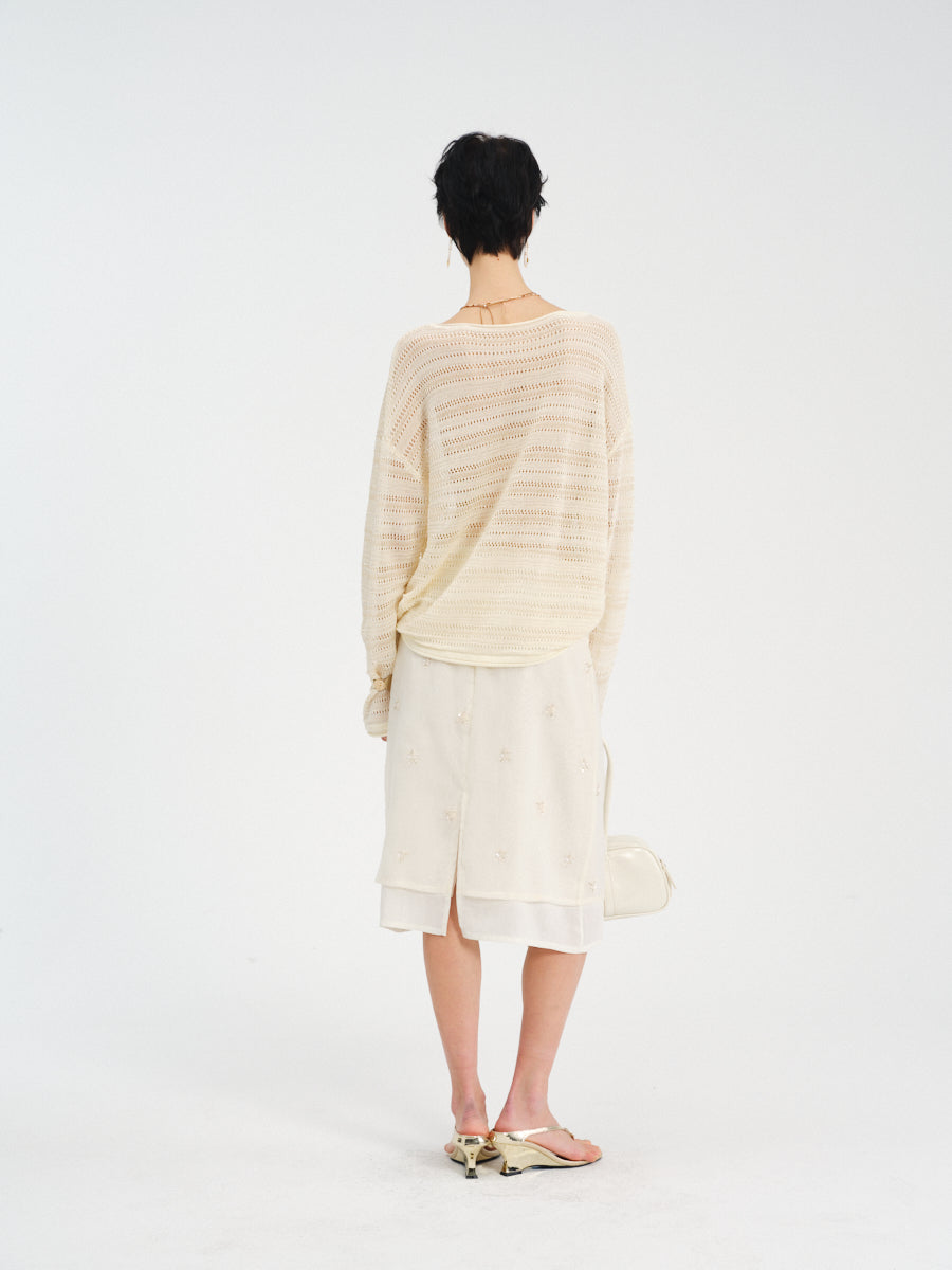 Aire Openwork Knit Top