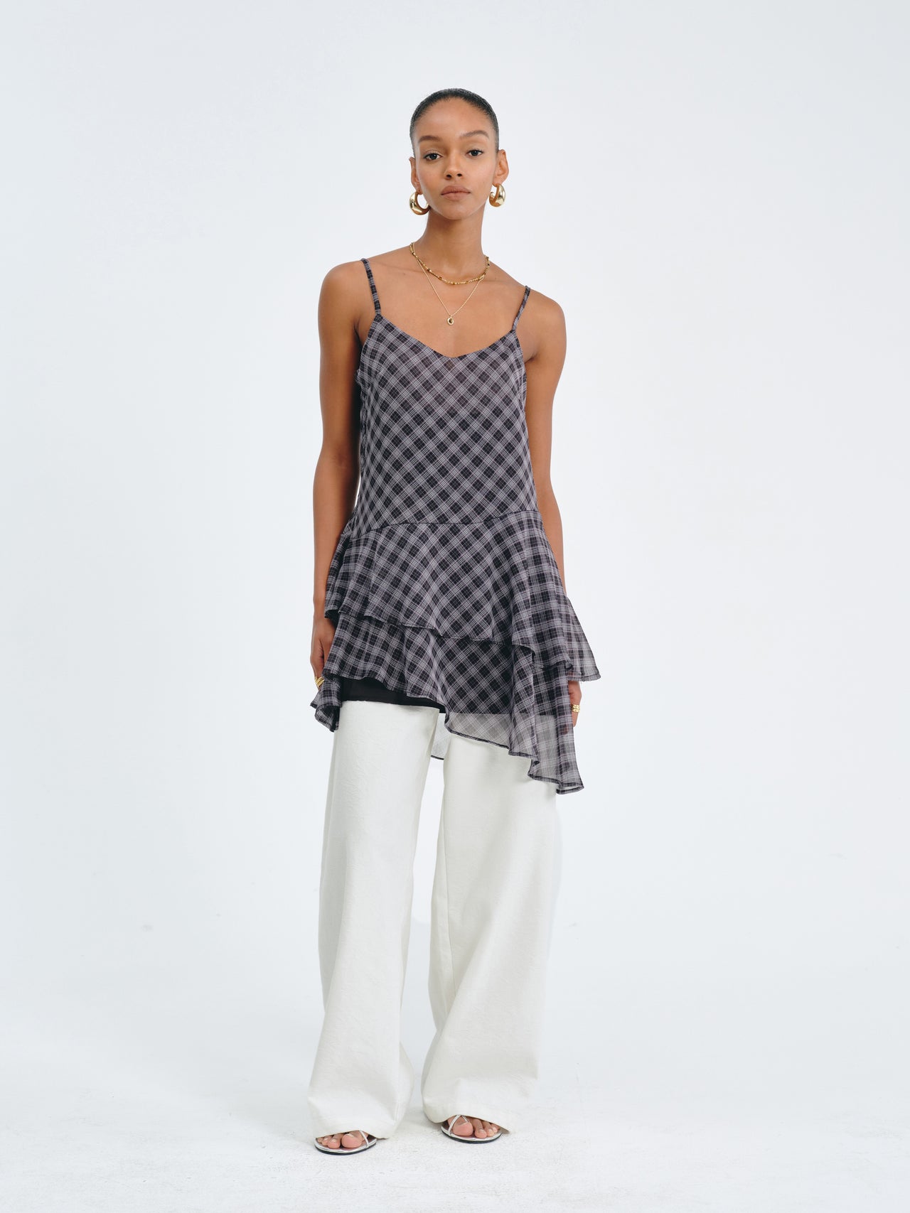 Plaid Flounce Top