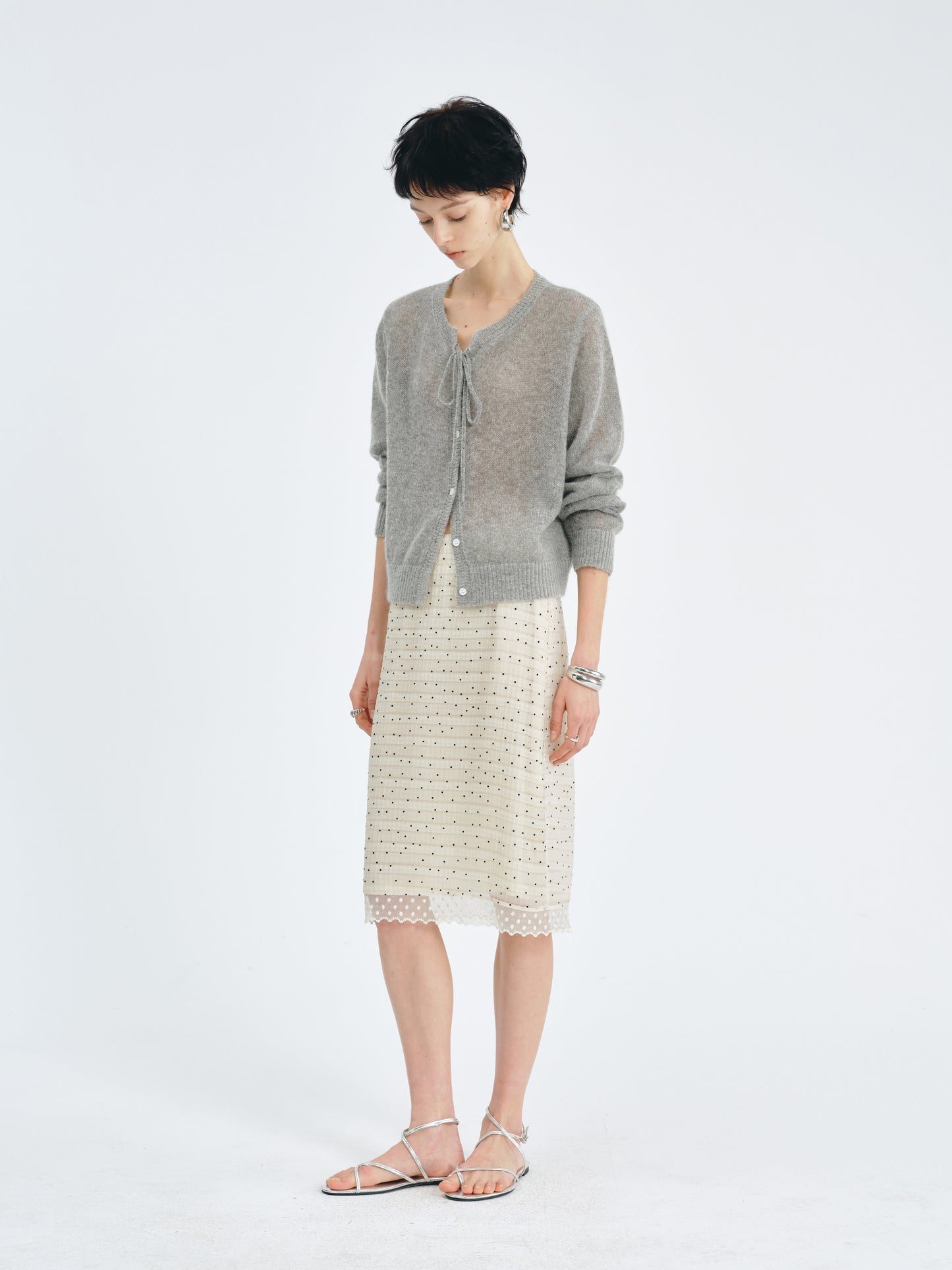 Almond Dot Lace Skirt