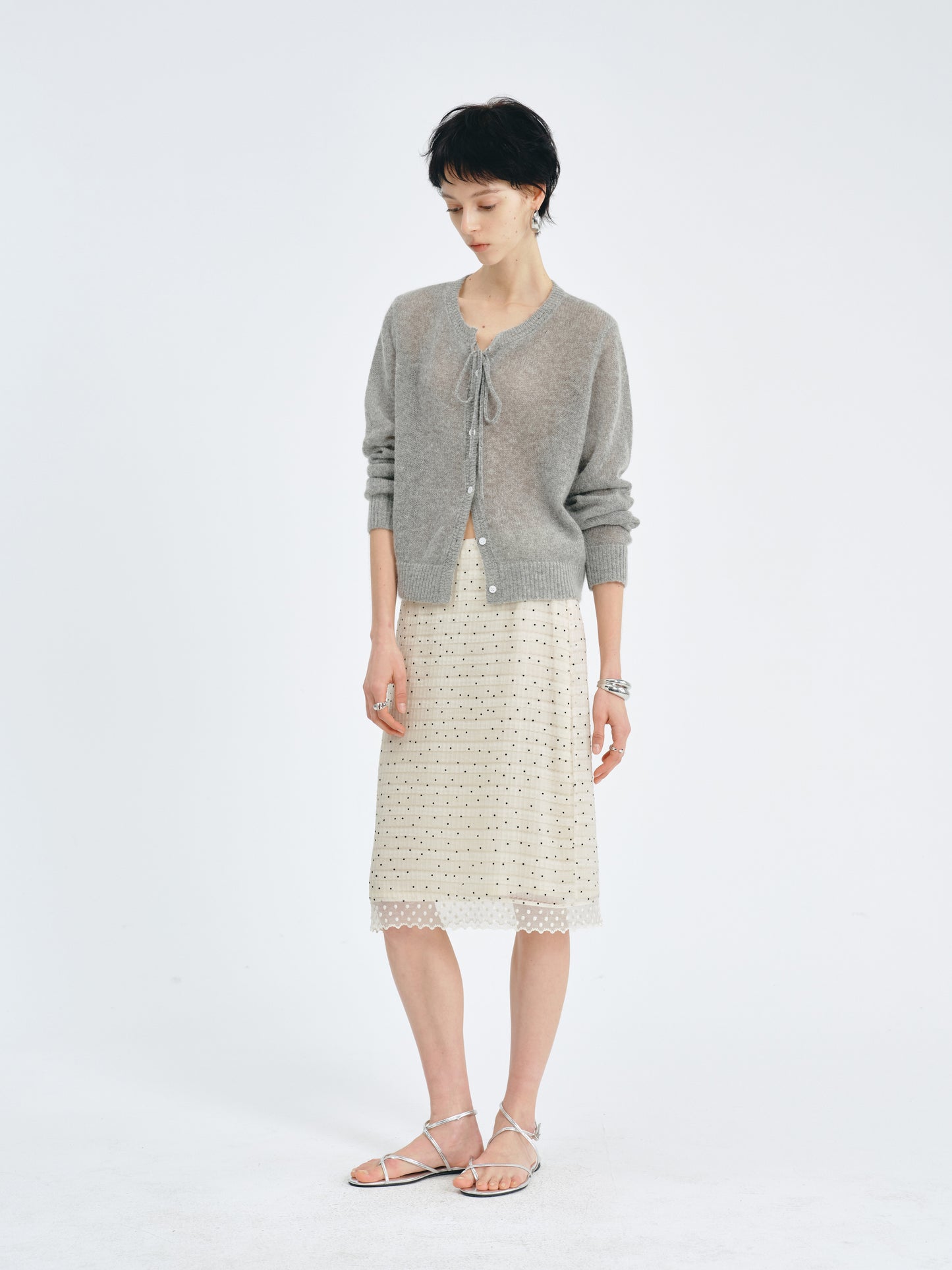 Almond Dot Lace Skirt