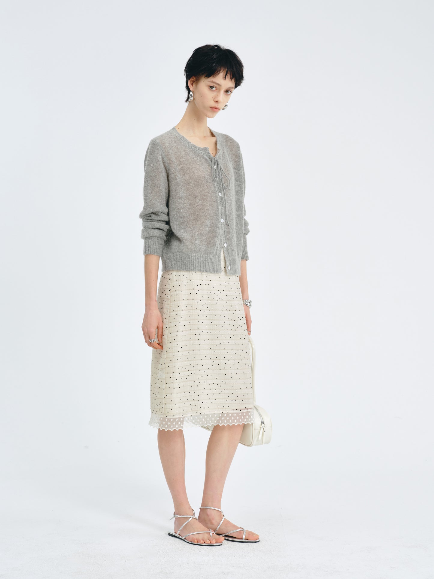 Almond Dot Lace Skirt