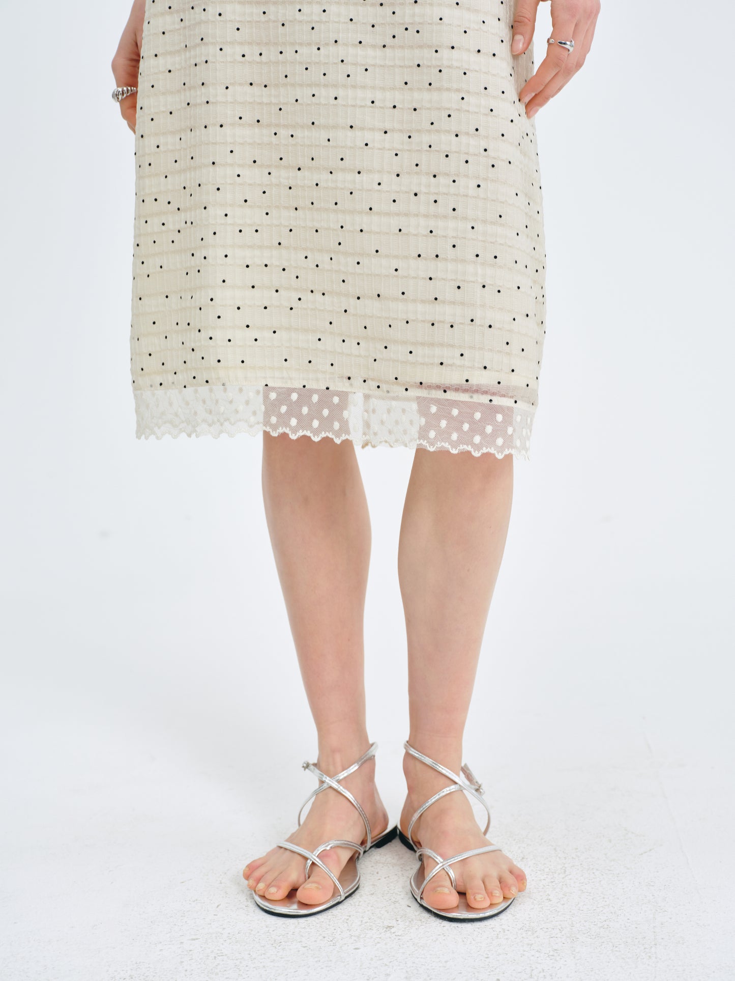 Almond Dot Lace Skirt