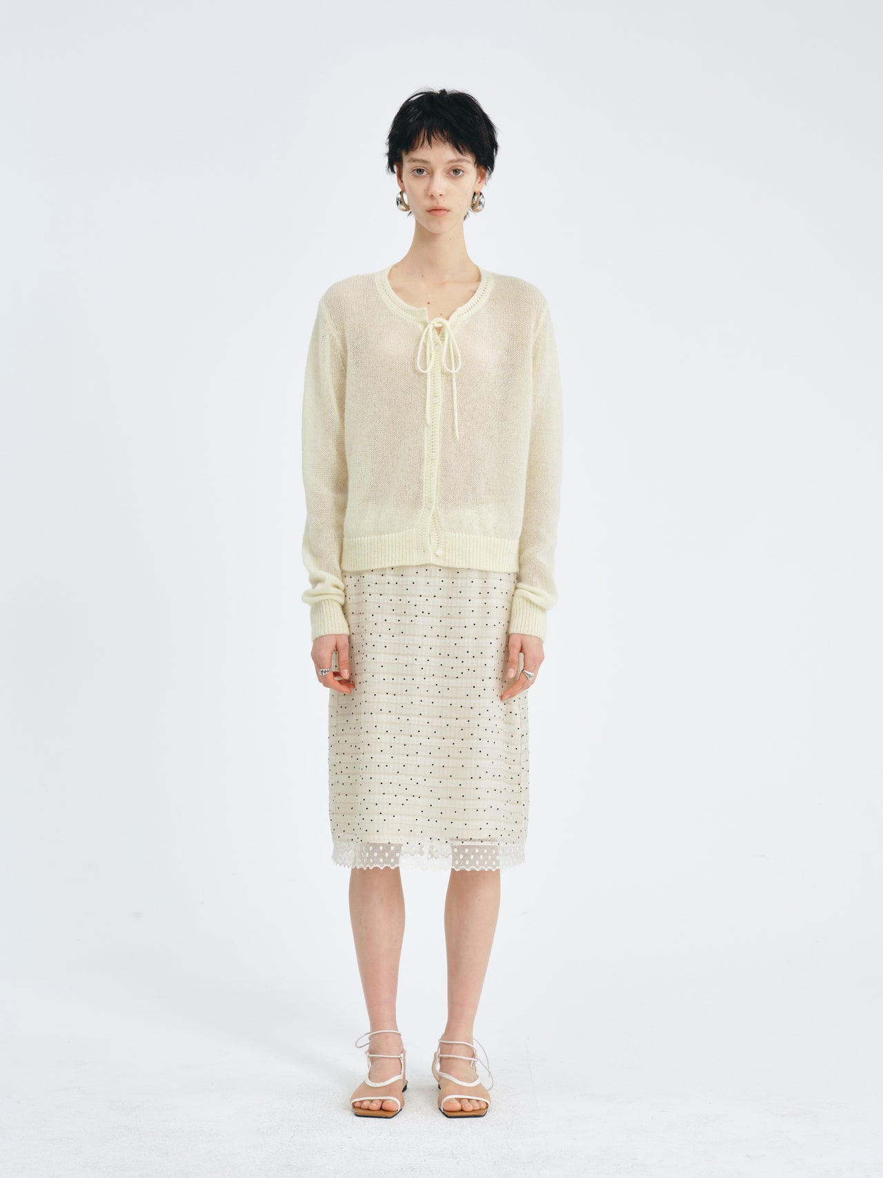 Almond Dot Lace Skirt