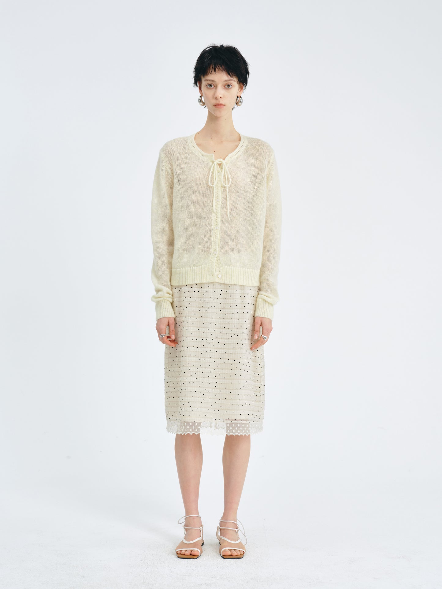 Almond Dot Lace Skirt
