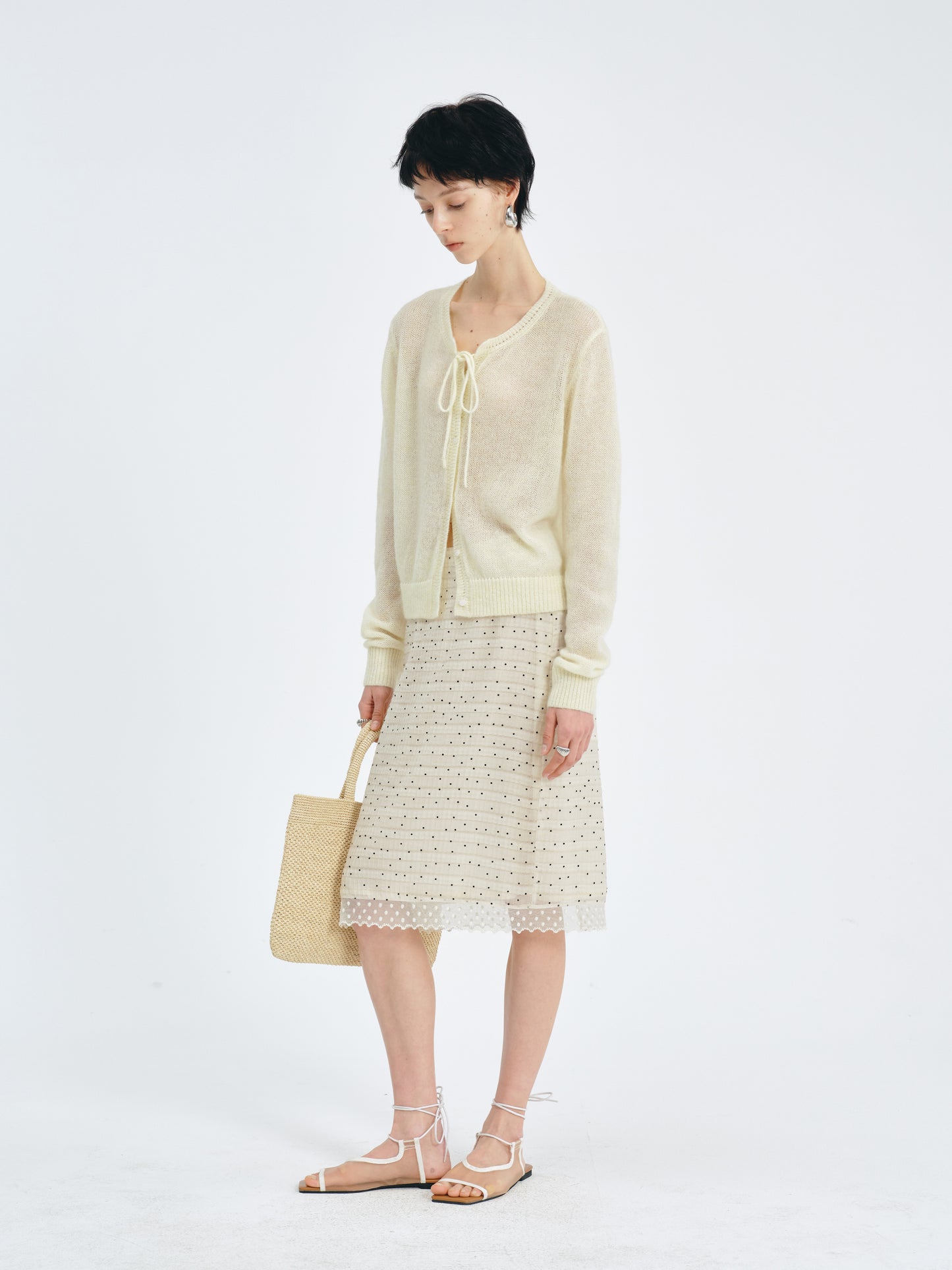 Almond Dot Lace Skirt