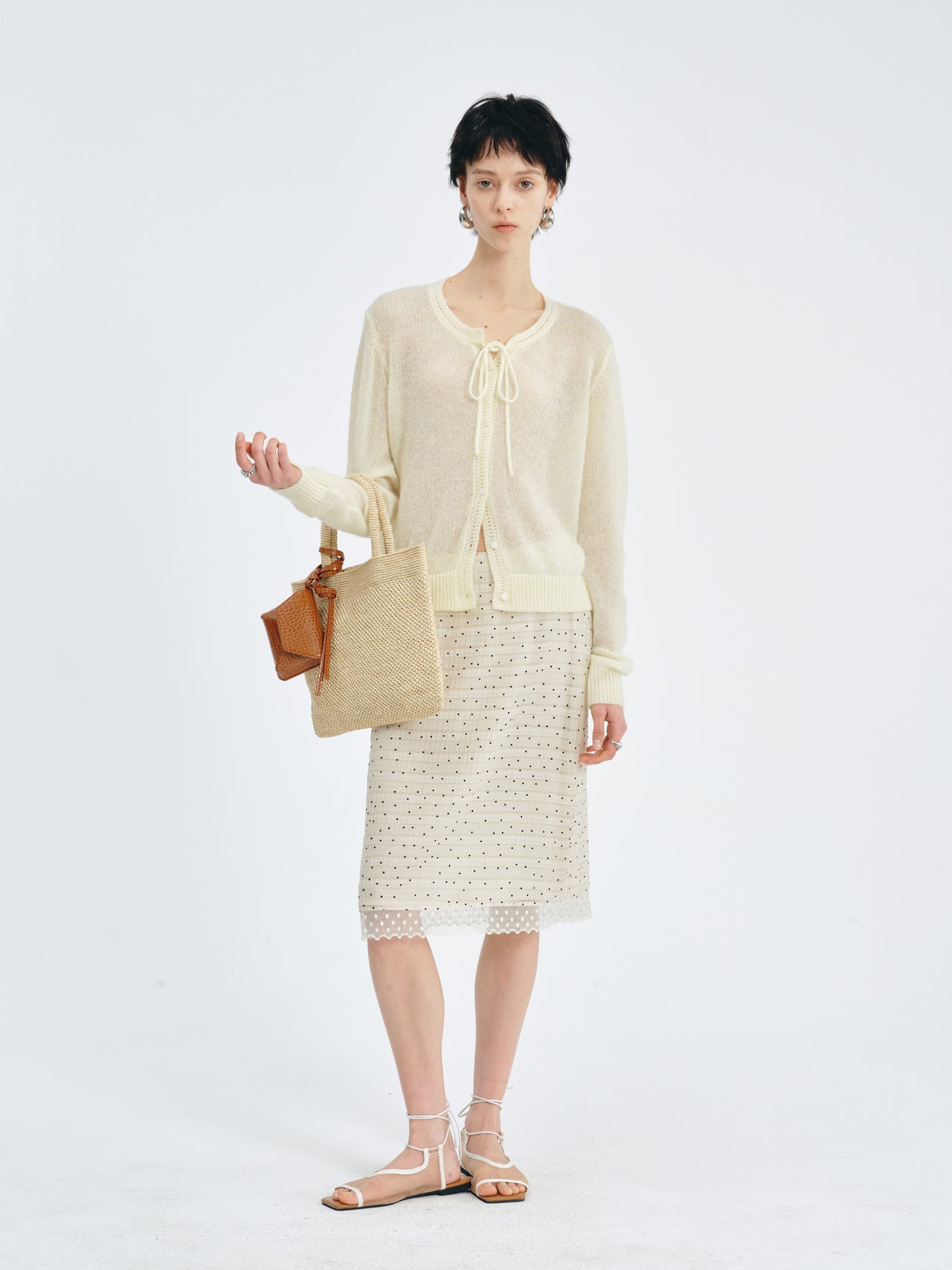 Almond Dot Lace Skirt