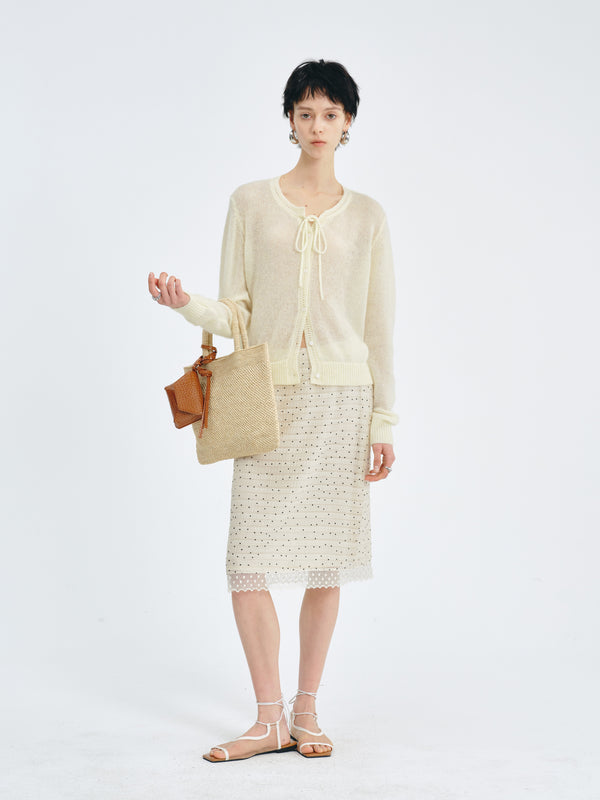 Almond Dot Lace Skirt